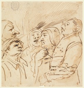 Fem groteske figurer av Pier Francesco Mola