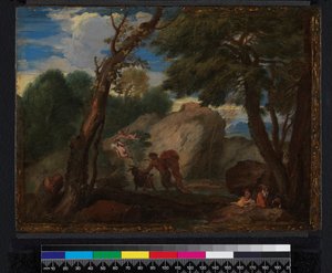 Landskap med mytologiske figurer, før 1666 av Pier Francesco Mola
