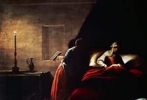 Jomfruens fødsel, av Pier Francesco Mazzucchelli kjent som il Morazzone (1573-1626), maleri, Santa Maria di Loreto-kirken, Arona, Novara, Italia.