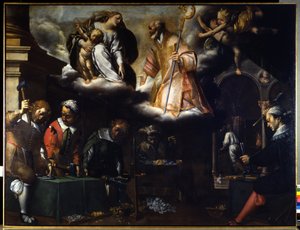Saint Eloi, skytshelgen for sølvsmedene. Maleri tilskrevet Morazzone (1573 - 1625), Milano. CRA.