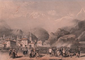 Bivuakk av franske tropper i Susa, Piemonte av Blaise Nicolas Le Sueur