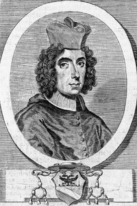 Portrett av Giambattista Rubini (1642-1707), italiensk kardinal og biskop, gravering av Blaise Nicolas Le Sueur