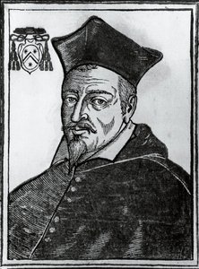 Portrett av Pierre de Berulle (1575-1629), fransk katolsk teolog og kardinal, trykk av Blaise Nicolas Le Sueur