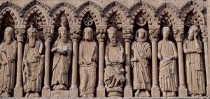 Spania, Castilla og León, katedralen Santa Maria, Frise med tegn fra Det gamle testamente av Blaise Nicolas Le Sueur