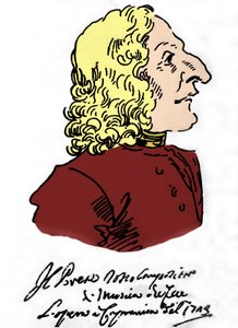 Antonio Vivaldi (1678 - 1741), tegneserie av Pierre Leone Ghezzi (1674 - 1755)