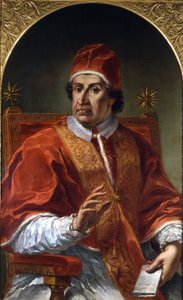 Clément XI (1649 - 1721). Maleri av Pier Leone Ghezzi. Roma, museum i Roma.