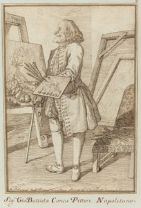 Signore Sebastiano Conca, napolitansk maler (Signore Sebastiano Conca, napolitansk maler) av Pier Leone Ghezzi