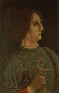 Portrett av Galeazzo Mario Sforza (1444-76) ca. 1471 (tempera på panel) (se også 168788) av Piero del Pollaiolo