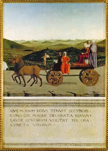 Allegorisk triumf av Battista Sforza (tempera på tre) av Piero della Francesca