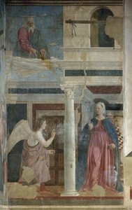 Bebudelse - Fresco, ca. 1455 av Piero della Francesca