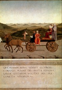 Diptych of triumph of Federico da Montefeltro og Battista Sforza, detalj (Tempera på tre av Piero della Francesca
