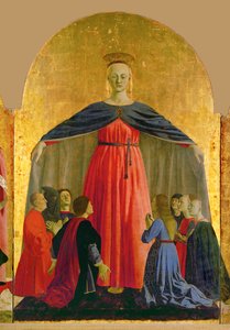 Saint Mary quot; della Misericordia quot;, midtstykket av polyptiken malt for quot; Confratelli della Misericordia quot; av Piero della Francesca