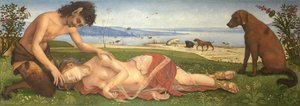 En Satyr som sørger over en nymfe, ca. 1495 av Piero di Cosimo