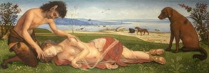 En satyr sørger over en nymfe. Rundt 1495 av Piero di Cosimo
