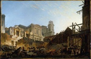Saint-Germain-messen etter brannen natten til 16.–17. mars 1762, ca. 1762 (oljemaleri)