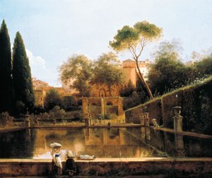 Utsikt over hagene til Villa d#39;Este i Tivoli av Pierre-Athanase Chauvin