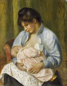 En kvinne som pleier et barn av Pierre-Auguste Renoir