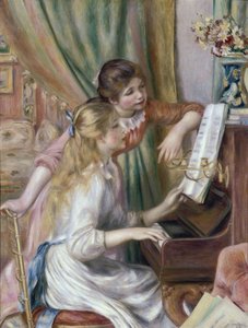 Unge jenter ved pianoet av Pierre-Auguste Renoir