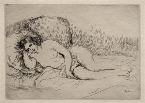 Naken kvinne liggende av Pierre-Auguste Renoir