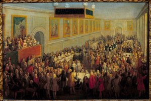 Festen for Ludvig XVs helligdom i det arkebiskopale palasset i Reims 25. oktober av Pierre Denis Martin