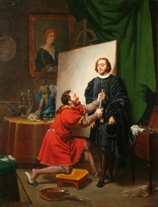 Aretino i studioet til Tintoretto, ca. 1822 (olje på lerret)
