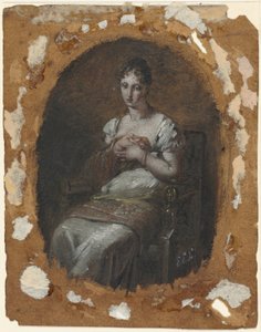 Sitzende junge Frau, Ende 18. Jahrhundert oder Anfang 19. Jahrhundert von Pierre-Paul Prud