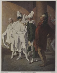 Detalj fra La Presentation (The Presentation) (farge litho) av Pierre (after) Gavarni