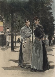 To vanlige kvinner på boulevarden, illustrasjon fra 