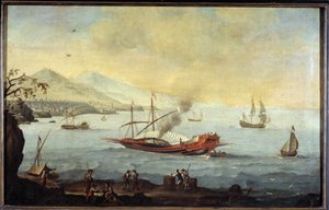 En bysse i havnen i Marseille av Pierre (school of) Puget