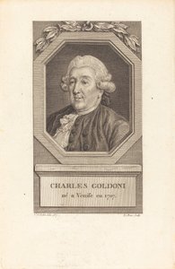 Charles Goldoni av Pierre Adrien Le Beau after Charles Nicolas Cochin II