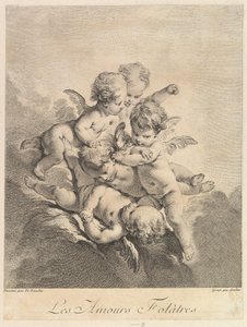 Barn som leker, 1750. av Pierre Alexandre Aveline
