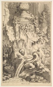 Naiades, Tritons and the Bath of Priap, 1736. av Pierre Alexandre Aveline