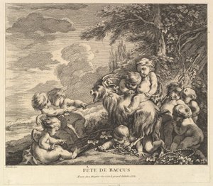 Bacchus-festen, ca. 1738. av Pierre Alexandre Aveline