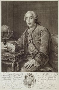 Portrett av prins Dmitrij Mikhailovich Golitsyn 1721-1793, 1762 av Pierre Alexandre Tardieu