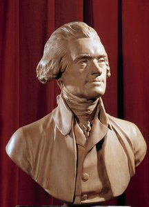 Byste av Thomas Jefferson (1742-1826) President i USA Skulptur av Pierre Alexandre Wille (1748-1821) Blerancourt fra 1700-tallet. Musee Franco American