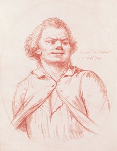 Danton ledet til sin henrettelse, 1794 (rødt kritt på papir)