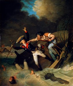 Døden til hertug Leopold av Brunswick under en flom i Brunswick, Tyskland, 1785