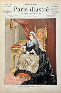 Portrait of Victoria Iere, Queen of England (1819-1901) by Andre Brouillet, Engraving of 1887 in “” Paris-Illustrous journal weekly””.