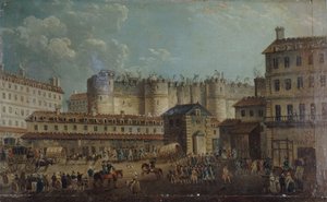 Stormingen av Bastillen 14. juli 1789, 1789. av Pierre Antoine Demachy