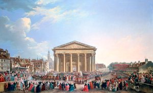 Seremoni ved New Church of St Genevieve, 1765 av Pierre Antoine de Machy