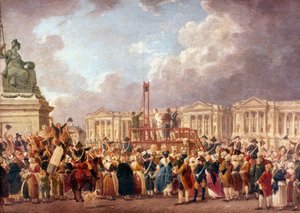 Henrettelse av giljotin i Paris under den franske revolusjonen, 1790-årene 1793-1807 av Pierre Antoine de Machy