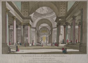 Utsikt over det indre av Pantheon i Paris av Pierre Antoine de Machy