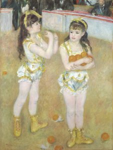 Akrobater ved Cirque Fernando, Francisca og Angelina Wartenberg, 1879 av Pierre Auguste Renoir