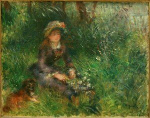 Aline Charigot med hunden av Pierre Auguste Renoir