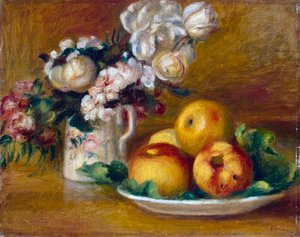 Epler og blomster, c1895. av Pierre Auguste Renoir