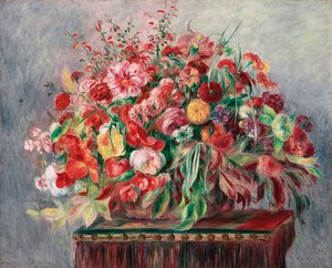 kurv med blomster; Kurv med blomster, 1890 av Pierre Auguste Renoir