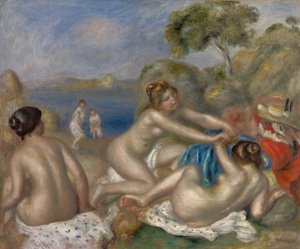 Badende som leker med en krabbe, ca. 1897 (olje på stoff) av Pierre Auguste Renoir