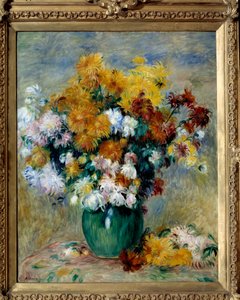 Bukett med krysantemum. Maleri av Pierre Auguste Renoir (1841-1919) av Pierre Auguste Renoir