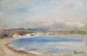 Cros de Cagnes, Hav, fjell, ca. 1910 (olje på lerret) av Pierre Auguste Renoir