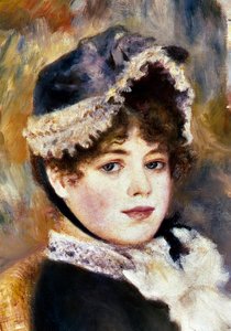 Detalj av "" På stranden""". Maleri av Pierre Auguste Renoir (Pierre-Auguste av Pierre Auguste Renoir